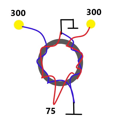 how to make a 75 to 300 ohm matching transformer